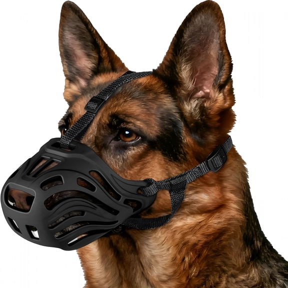 GASTROPOD Dog Muzzle, Soft Breathable Dog Muzzles Suitable Dogs, Adjustable Basket Muzzles Prevents Chewing And Biting for Grooming Trimming Training (Black, Xl (66Lb))
