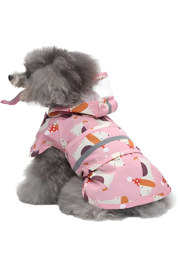 Dog Raincoat Hooded, Reflective Slicker Poncho Adjustable Waterproof Lightweight Rain Jacket for Dogs (XS)