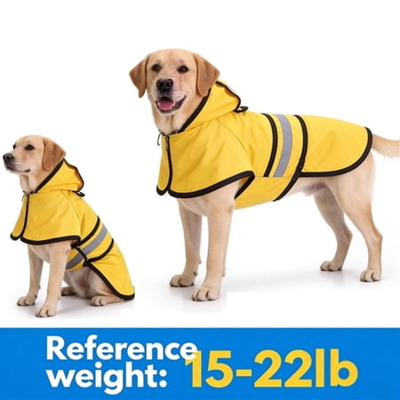 GASTROPOD Dog Raincoat-Waterproof Poncho,Hood&Leash Hole-Adjustable Yellow Rain Jacket for Puppies,Small Dogs&Cats,Dog Raincoats for Big Dogs(Xl Size)