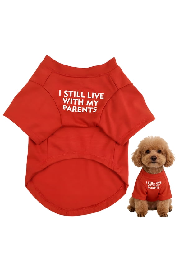 Dog Shirt,Cotton Crew Neck Dog Clothes for Small Dogs,Puppy Clothes,Dog T-Shirt for Poodle Bichon Pug Shar Pei Bulldog,Red,M