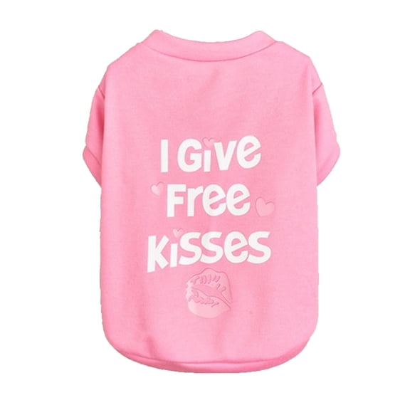 AOMRCOL Dog T-Shirt for Small Dogs, Summer Cotton Pet Shirt with Print in Pink, Size M