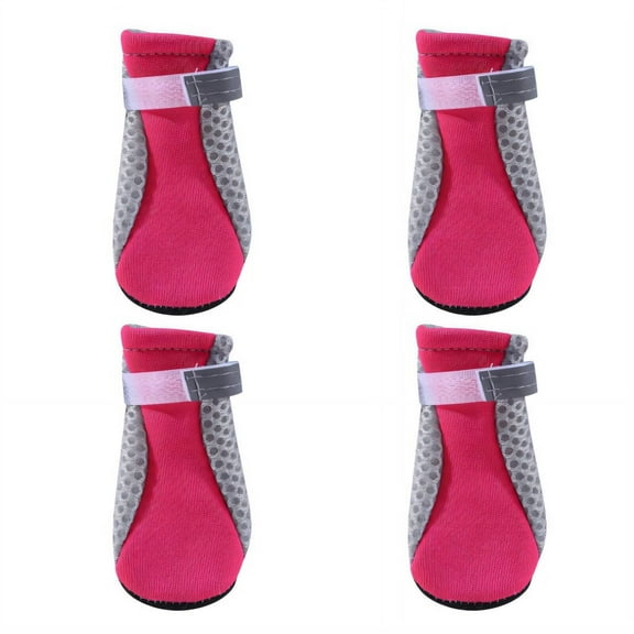 GASTROPOD Dog Shoes Comfort Breathable Mesh Dog Boots Reflective Soft Durable Sole Dog Booties 4.5x3.6cm,Pink