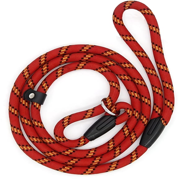GASTROPOD Dog Slip Rope Leash 5 FT Pet leash Lead Rope for Dog Adjustable Dog Training Leash Nylon Dog Rope Red