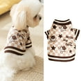 thumbnail image 1 of GASTROPOD Dog Sweater,Bear Pattern Khaki Dog Sweater,Cozy Wrap Dog Clothes Medium Sized Dog,Style1, 1 of 7