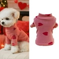 thumbnail image 1 of GASTROPOD Dog Sweater,Pink Turtleneck Knit Cat Sweater,Heart Pattern Cozy Healing Dog Clothes Medium Sized Dog,Style2, 1 of 7