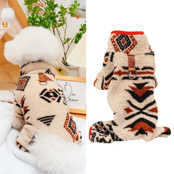 GASTROPOD Dog Sweater,Retro Velvet Four-Legged Cat Outfit,Indoor Outdoor Winter Small Dog Clothes,Brown