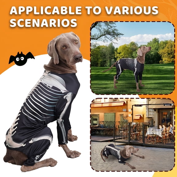 GASTROPOD Dog Sweatshirts, Halloween Skeleton Dog Costumes, Role Play Onesies, Fun Dress Up Costumes for Medium and Large Dogs