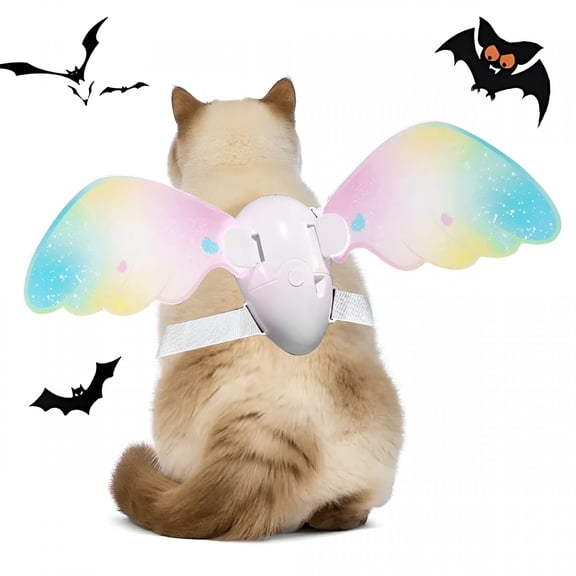 GASTROPOD Dog Wings Small Pet Festive Costume Accessory Electric Lightweight Butterfly Wing for Dogs Cats Birthday Cosplay Wedding Parade Stage Performance
