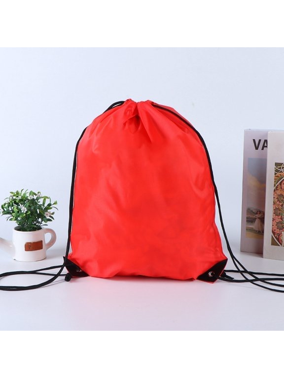 Drawstring Backpack Adjustable Shoulder Straps Drawstring Bags Maximum Storage Length-Adjustable Straps Draw String Back Bag Red