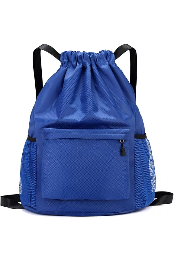 Drawstring Backpack,Gym Bag with Water Bottle Pocket,Waterproof String Backpack for Soccer,Basketball,Swim for Women Men