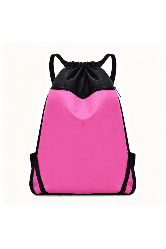 Drawstring Backpack Water Resistant String Bag Cinch Sport Gym Shopping Bag Sackpack for Men Women(Rose Red)