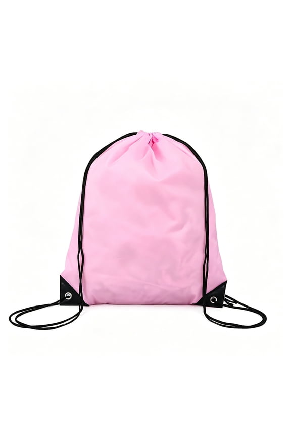 Drawstring Backpack Wide Storage Drawstring Bags Ultra-Portable Adjustable Straps Draw String Back Bag Pink