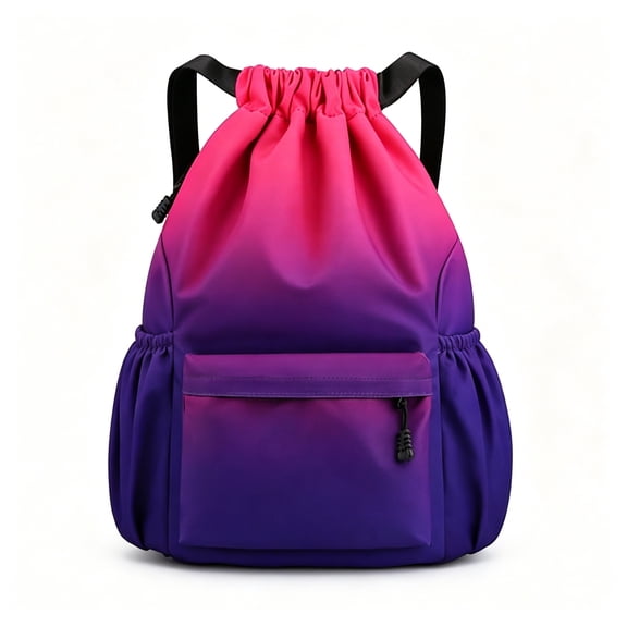 GASTROPOD Drawstring Backpack for Men Women Sports Gym Bag Gradient Large Capacity Waterproof String Beach Backpack for Football Basketball(Red)