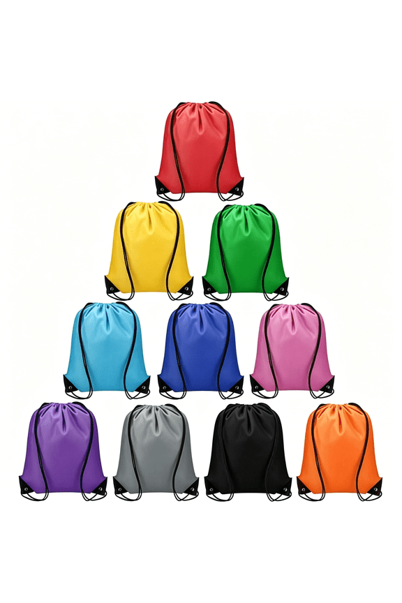 Drawstring Bags 10 Pcs Drawstring Backpack String Back Pack Gym Sport Bag for Women Nylon Draw String Bags Pack Cinch Bags Gym Backpack for Women,10 Colors