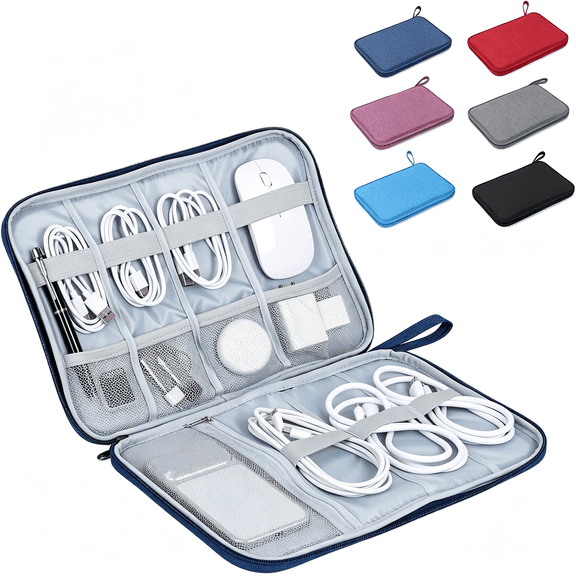 GASTROPOD Electronic Organizer Travel Case, Slim Cable Accessories Pouch, Single Layer Tech Pouch & Cord Storage Bag for Chargers, Power Bank, Sd Cards - Minimalist Travel Essentials