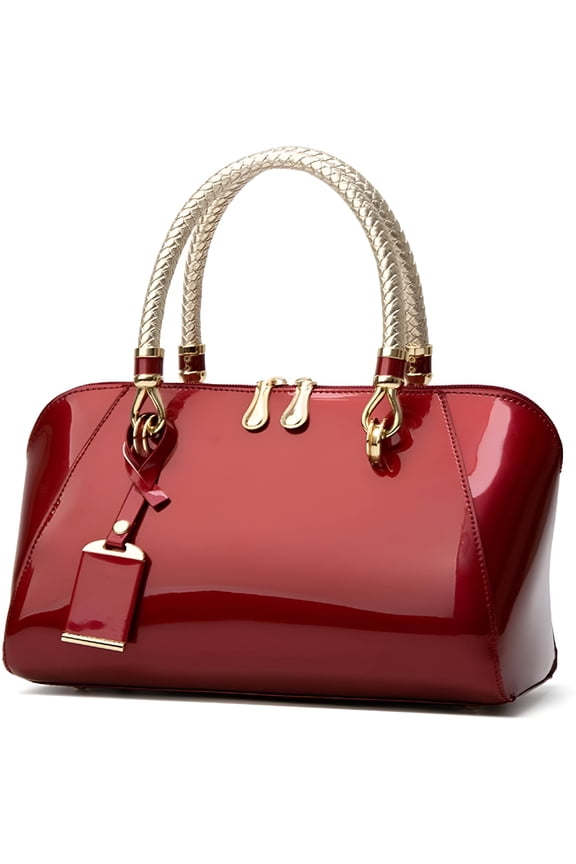 Elegant Designer Crossbody Shoulder Bags Tote Women Upscale Patent Leather Top Handle Handbag Lady Purse