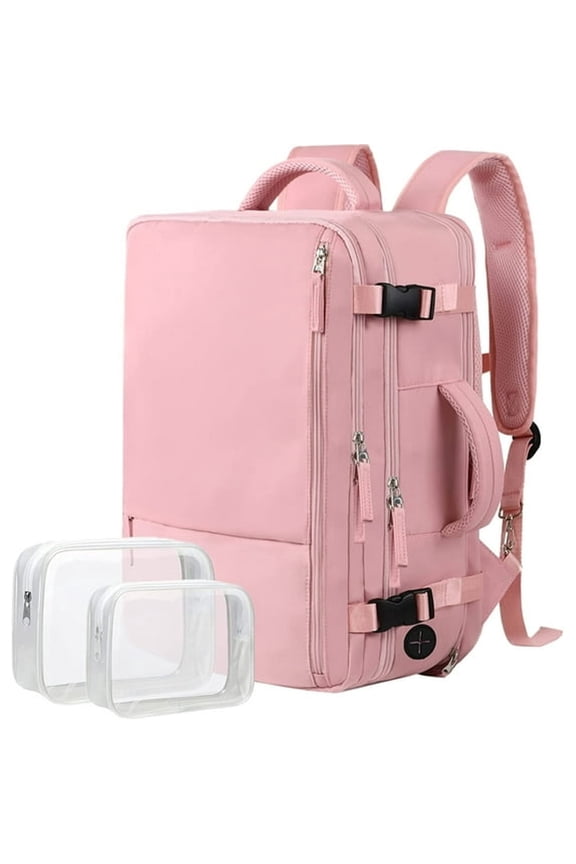 Extra Large Travel Backpack for Women As Personal Item Flight Approved,40L Carry on Backpack,17 Inch Laptop Backpack,Waterproof Backpack,Hiking Backpack,Casual Bag Backpack (Pink)