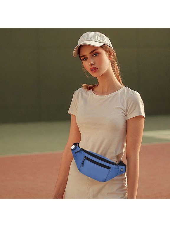 Fanny Packs for Women & Men Waist Pack Hip Bum Bag with Multi-Pockets Large Capacity Waterproof Casual Bum Bag for Traveling Casual Cycling Running Hiking(Blue)