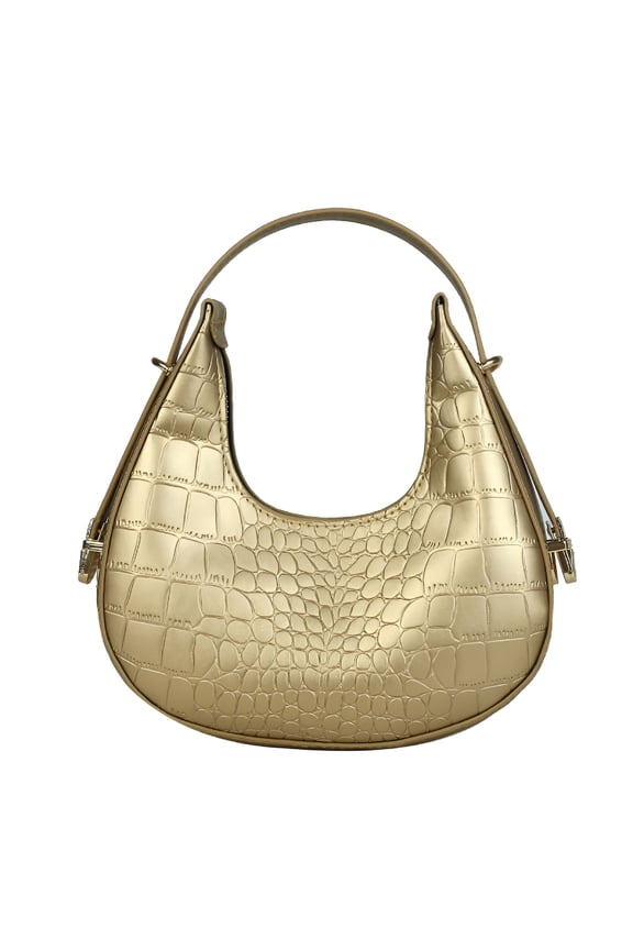 Fashion Alligator Pattern Shoulder Bags for Women Small Handle Underarm Bag Clutch Luxury Pu Leather Female Handbag with Purse