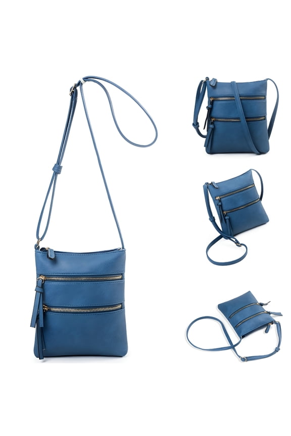 Fashion Women's Crossbody Small Bag, Premium Vintage Crossover Shoulder Bag - Navy Blue