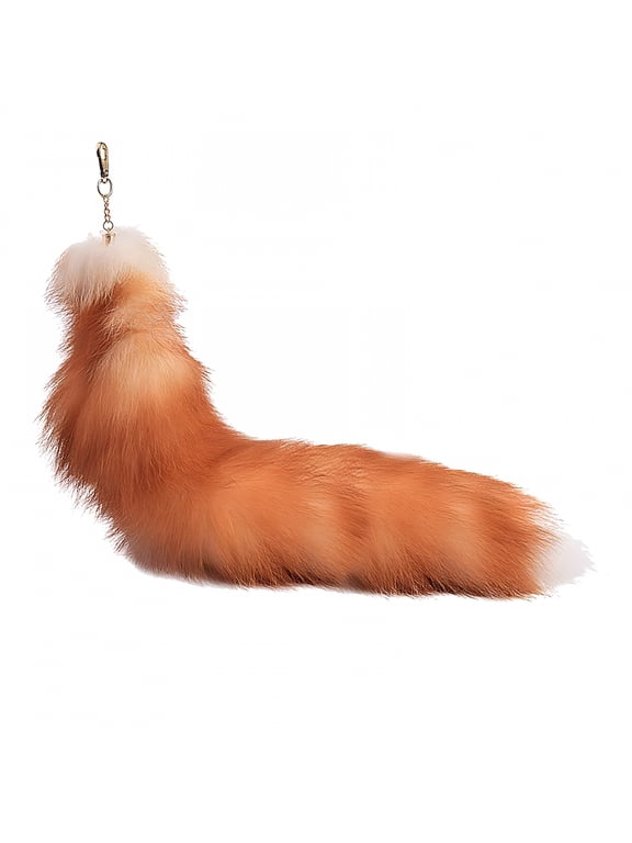 Faux Fox Tail Keychain with Metal Clip - Soft Artificial Fur, Versatile Accessory for Bags, Wallets, Backpacks - Realistic Eye-Catching Charm for Cosplay, Costumes Daily Wear Yellow