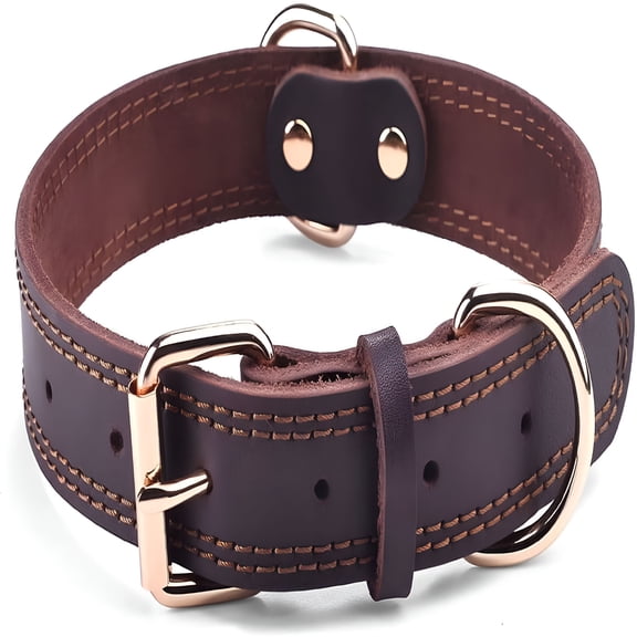 GASTROPOD Faux Leather Dog Collar Durable Metal Buckle Round Pet Collars for Small Medium Large Dogs Puppy