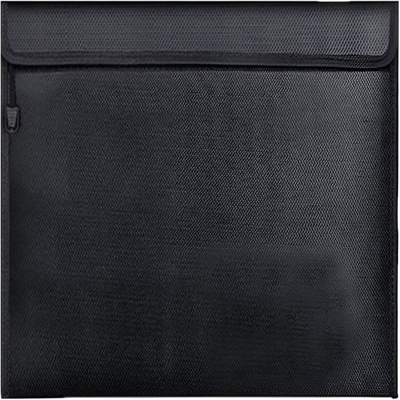 GASTROPOD Fireproof Document Bag, Waterproof Storage Pouch with Zipper, 15 x 11 inches, Water and Fire Resistant Safe Envelope for Legal Documents, Valuables, Cash Storage, Black (Horizontal Style)