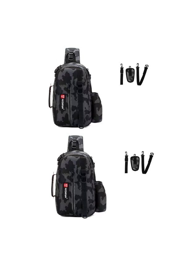 Fishing Backpack,Waterproof Tackle Bag for Fishing,Spacious Multi-Pocket Shoulder Bag,Functional Crossbody Tackle Backpack for Outdoor Activities