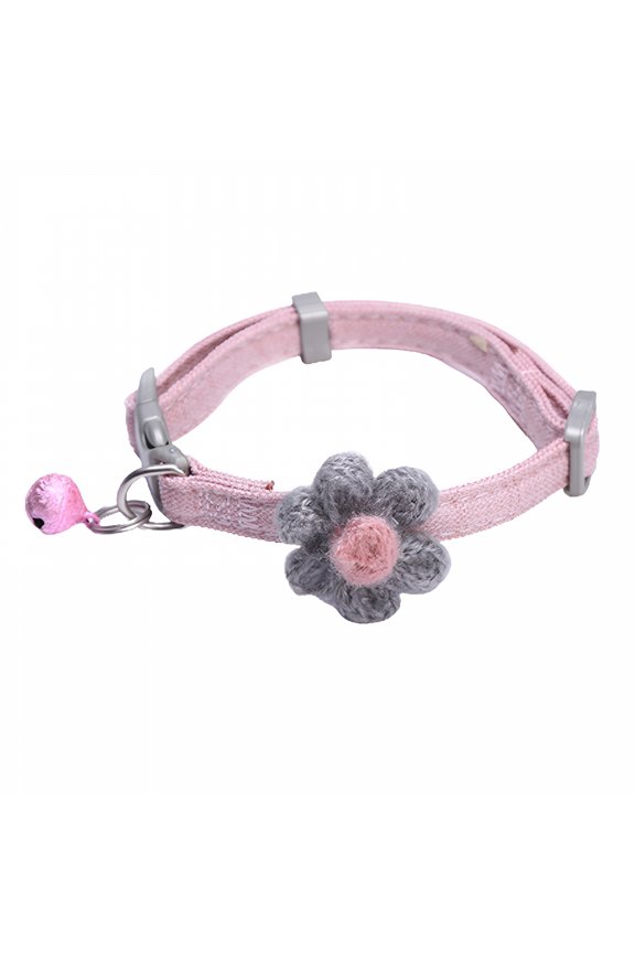 Floral Breakaway Cat Collar with Bells,Adjustable Soft Pet Kitten Collars with Adorable Flower Patterns and Detachable Flower Accessories for Cats