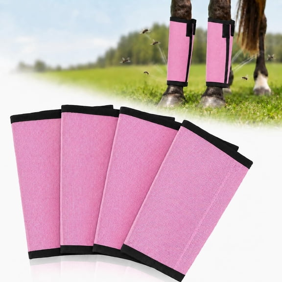 GASTROPOD Fly Boots for Horses Set of 4-Breathable Mesh Equine Leg Protection,Anti-Sag Stay-On Horse Fly Boots,Reduces Stomping&Fatigue,Uv-Block,Adjustable Fit for Medium to Large Horses(Pink)