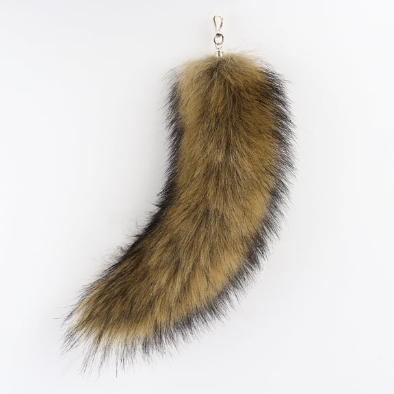 GASTROPOD Fox Tail 15.75Inch Animal Tail Shaggy Faux Fur Tail Realistic Fox Tail Keychain Decorative Therian Tail for Handbag Backpack Cosplay Tail Keychain