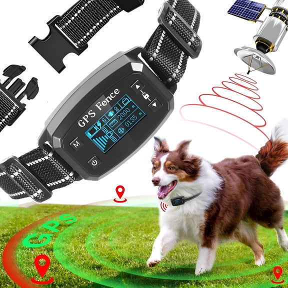 GASTROPOD GPS Wireless Dog Fence System, Rechargeable Electric Pet Containment Collar with 3 Warning Modes, IPX6 Waterproof Invisible Boundary up to 6562 Ft for Outdoor Use