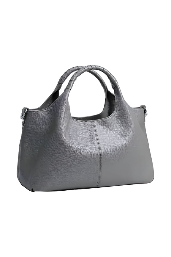 Genuine Leather Purses and Handbags for Women Top Handle Satchel Large Work Tote Shoulder Crossbody Bag Gray