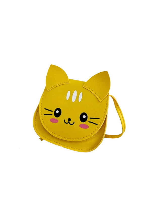 Girls Purse,Playful Cartoon Cat Small Purse for Essentials,PU Leather Shoulder Bag for Everyday Use