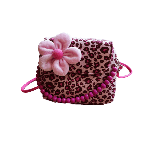 GASTROPOD Girls Purse,Cozy Plush Crossbody Bag with 2 Zippered Pockets,Trendy Shoulder Bag with Detachable Beaded Handle