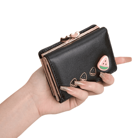 GASTROPOD Girls Wallet Multi - Layer Spacious Interior Wallet for Teen Girls Exquisite Printed Leather Cash Wallet Black