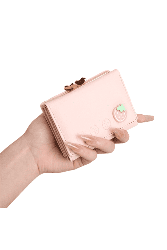 Girls Wallet Multi - Layer Spacious Interior Wallet for Teen Girls Exquisite Printed Leather Cash Wallet Pink