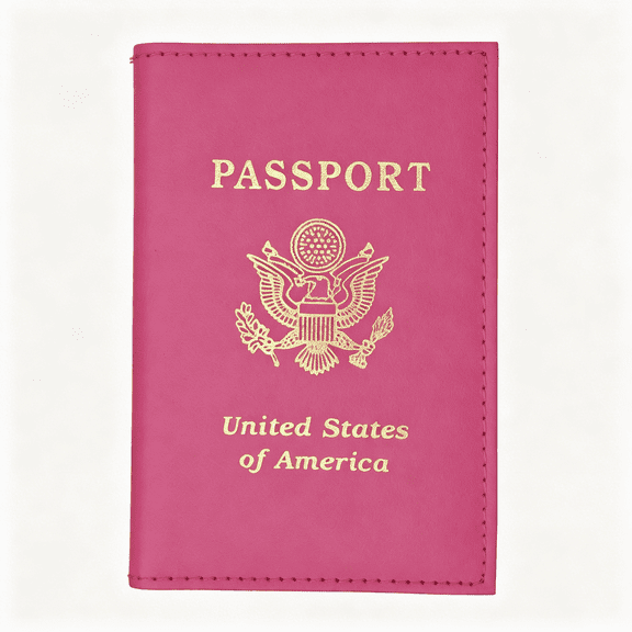 GASTROPOD Gold Logo Passport Cover Holder for Travel Fashion Jewelry Accessory Gift Party Wedding Elegant Vintage Dainty Women Accessory(C)Hot Pink
