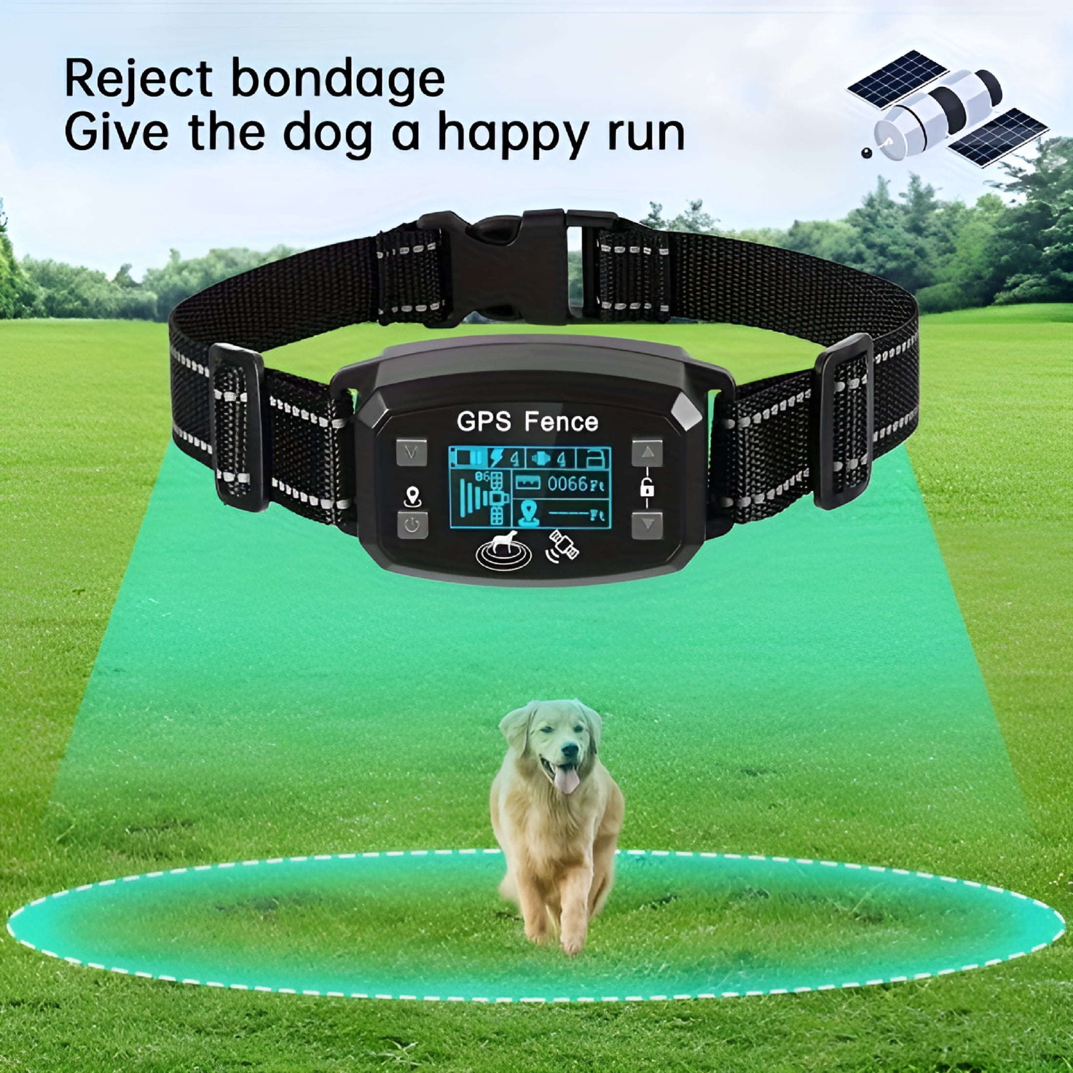 GASTROPOD Gps Wireless Dog Fence System, Electric Dog Collar Fence with Satellite Gps, Waterproof & Rechargeable, 3 Training Modes, 15~2200 Yards Range for Outdoor Pet Containment