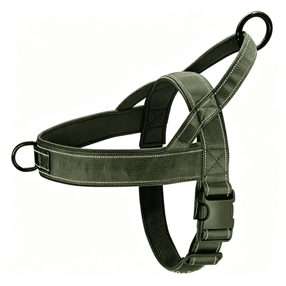 GASTROPOD Green No Pull Dog Harness for Small Medium Large Sized Dog,Reflective Escape Proof Adjustable Dog Harnesses with 2 Patch No Pull Dog Harness L