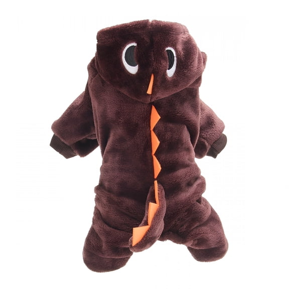 GASTROPOD Halloween Costume for Pet Dog Cat Dinosaur Plush Hoodies Animal Fleece Warm Outfits Clothes for Small Medium Dogs Cats Halloween Cosplay Apparel Accessories