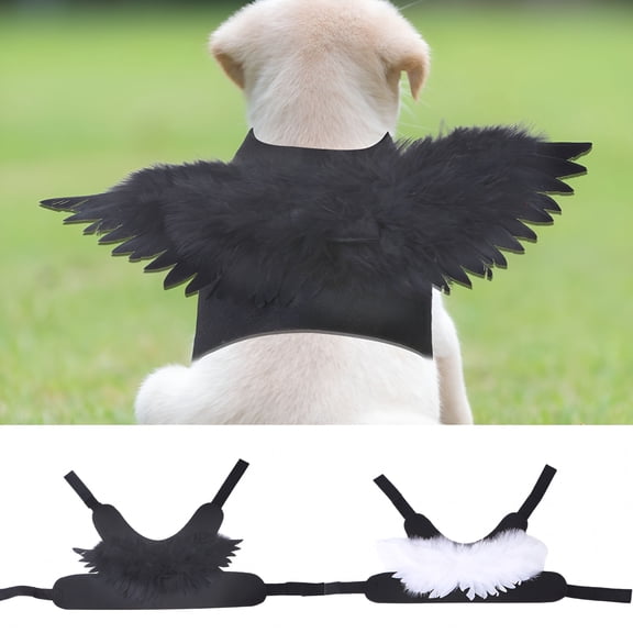 GASTROPOD Halloween Dog Angel Cosplay Costume Wings Realistic Looking Ultra-Light Allergy Free No Odor Enhance Atmosphere Felt Cloth Pet Halloween Feather Wings Party Ornament Pet Supplies
