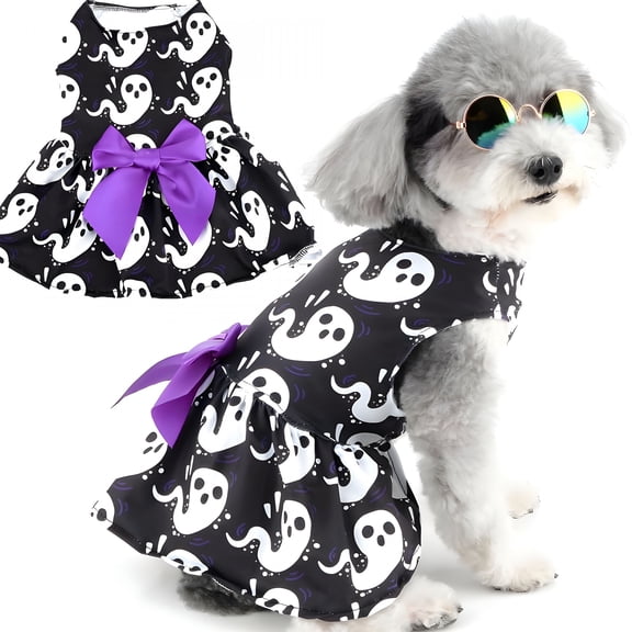 BESTSKY Halloween Small Dog Costume Cute Girl Boy Dog Funny Dresses (Spooky Xl)