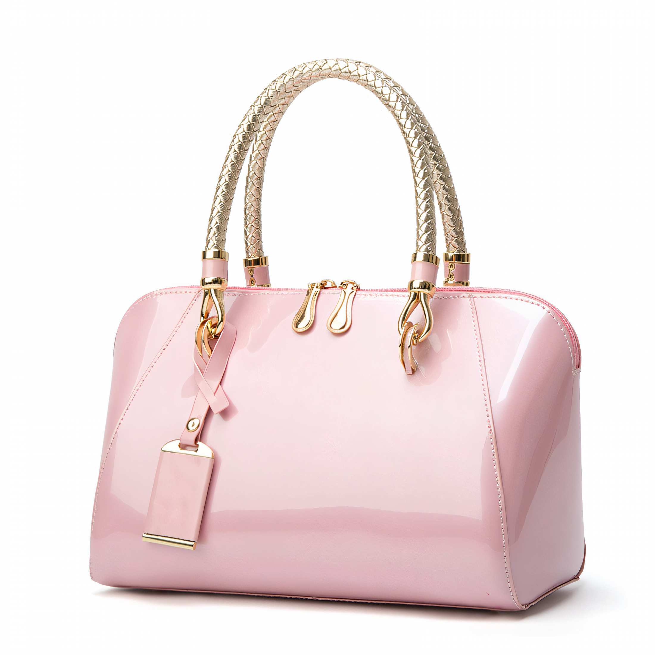 GASTROPOD Hand Bag,Scratch-Resistant Handbags for Women,Patent Leather Ladies Handbags,Pink