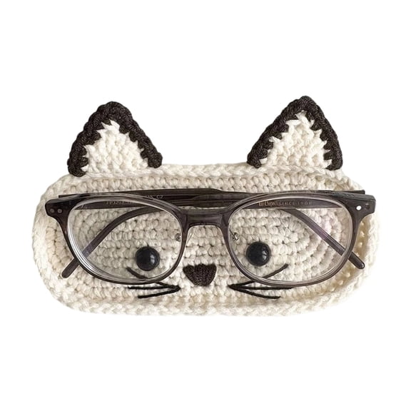 GASTROPOD Handmade Crochet Animal Theme Glasses Holder Eyeglass Protective Storage Tray,Glasses Holder for Nightstand