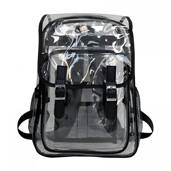 GASTROPOD Heavy Duty Clear Backpack | Extra Large Transparent PVC Bookbag | Laptop Compartment | Dual Zipper | Reinforced Straps | 12.2"x17.7"x5.1" | Stadium Security Approved | Lightweight Travel