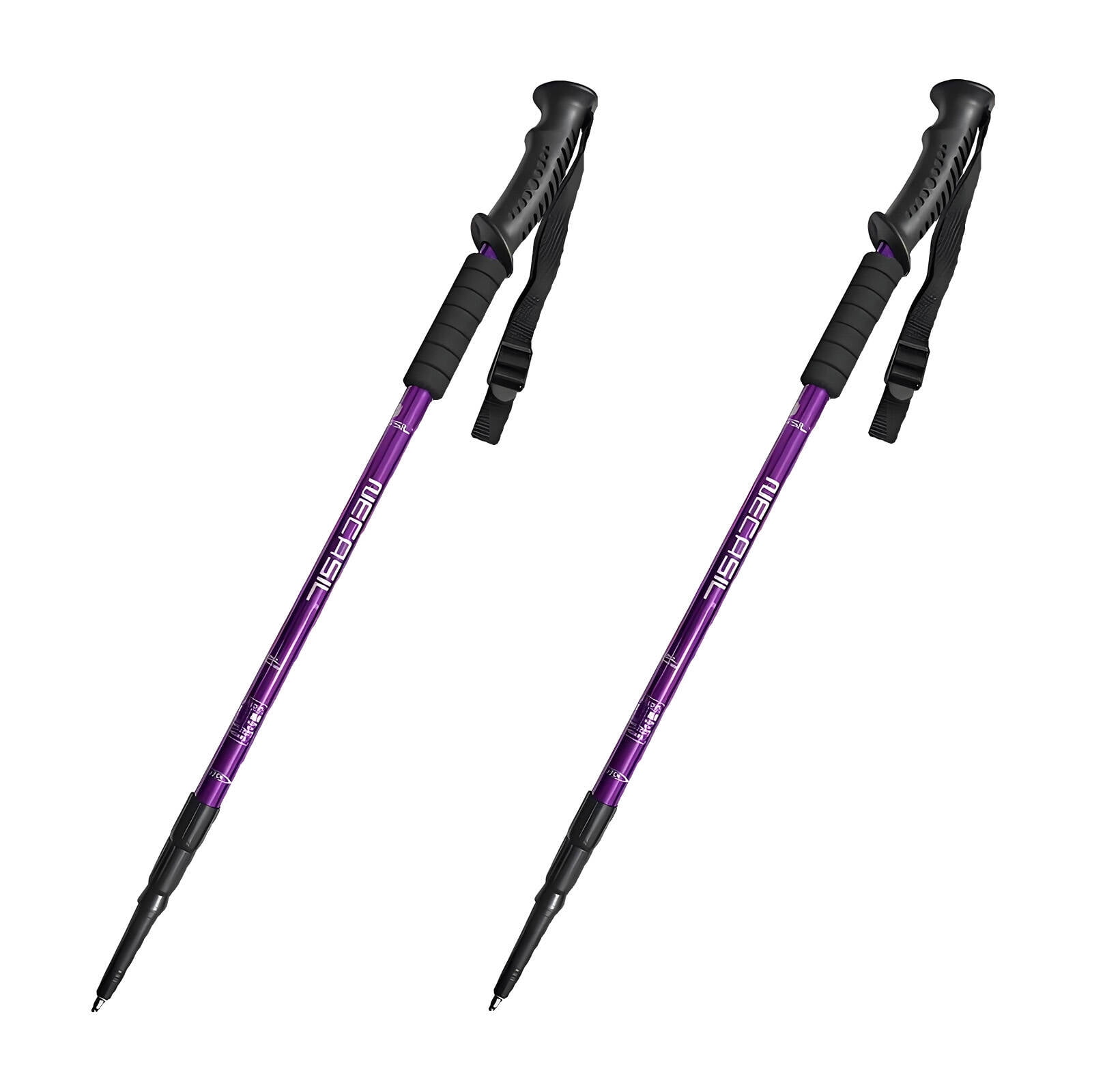 GASTROPOD Hiking Poles,Lightweight Aluminum Trekking Poles with Anti-Shock Spring,Durable Telescopic Walking Sticks for Hiking and Backpacking,Collapsible Design,Purple