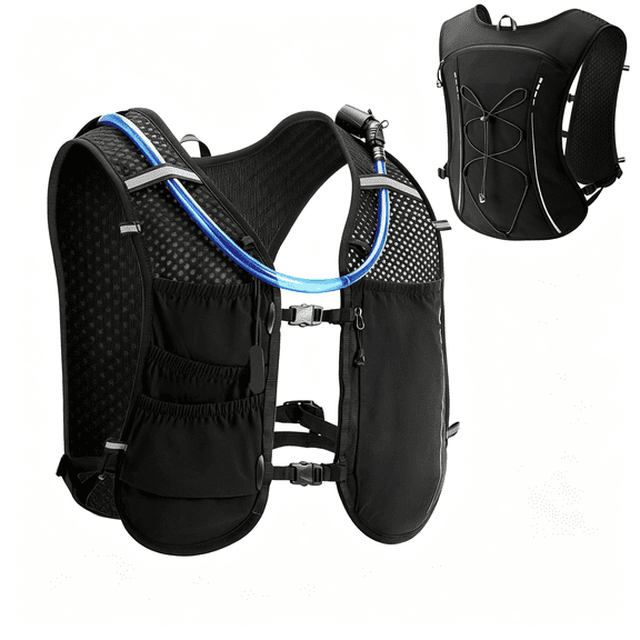 GASTROPOD Hydration Vest Backpack with 2L Water Bladder for Running Hiking,Ultra-Lightweight,2L Water Bladder,Smart Waterproof Pockets,Reflective Trims Emergency Whistle
