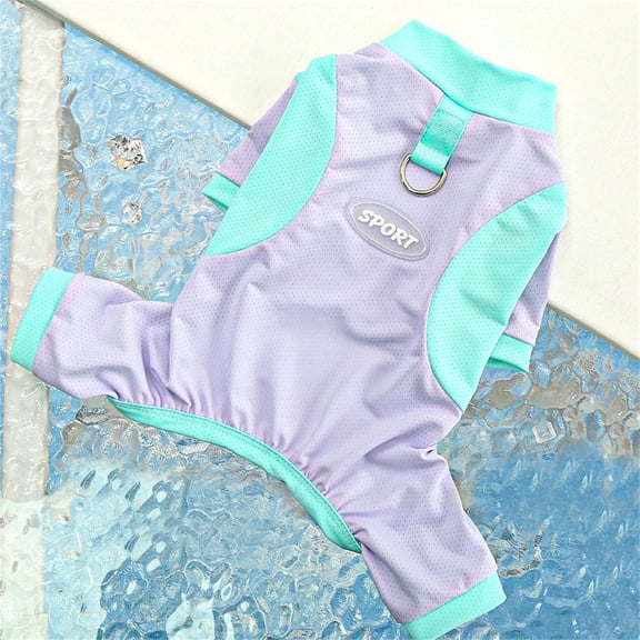 GASTROPOD Ice Silk Dog Sunscreen Clothes Cooling Pet Shirt Breathable Summer Vest for Small Medium Dogs Uv Protection Sporty Puppy Apparel Soft Durable Outdoor Outfits Light Purple