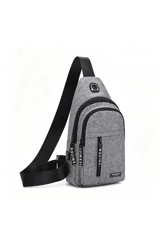 In,Sling Bag for Women Men,Crossbody Bags,Chest Bag,Sling Backpack with Usb Hole,Tactical Sling Bag for Men Gray